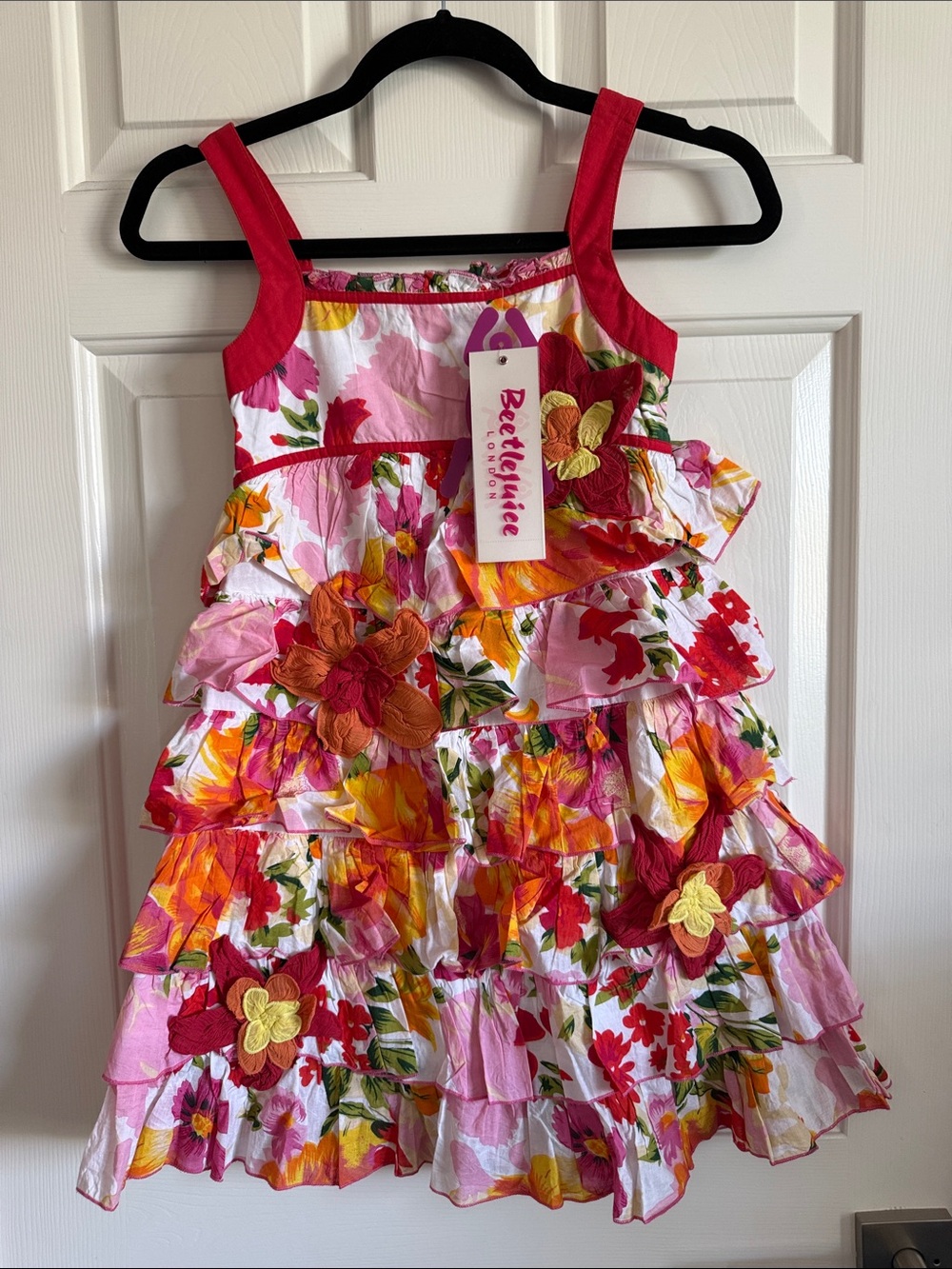 Beetlejuice London Sun Kissed Girls Floral Ruffle Layered Sundress -